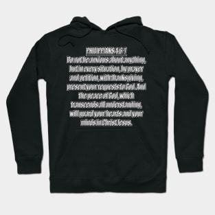 Philippians 4:6-7 New International Version Bible Verse Typography Hoodie